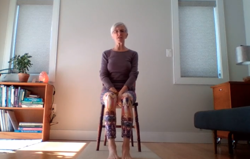 20min Chair Yoga Practice to Calm Down (English)