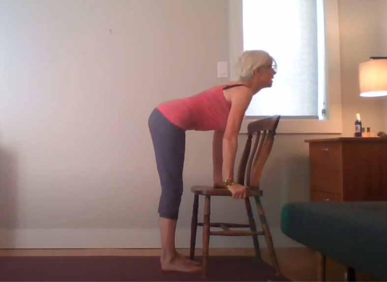 20min Sun salutation with a chair (English)